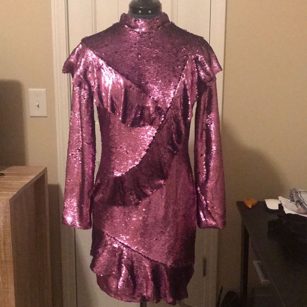 Purple sequin dress